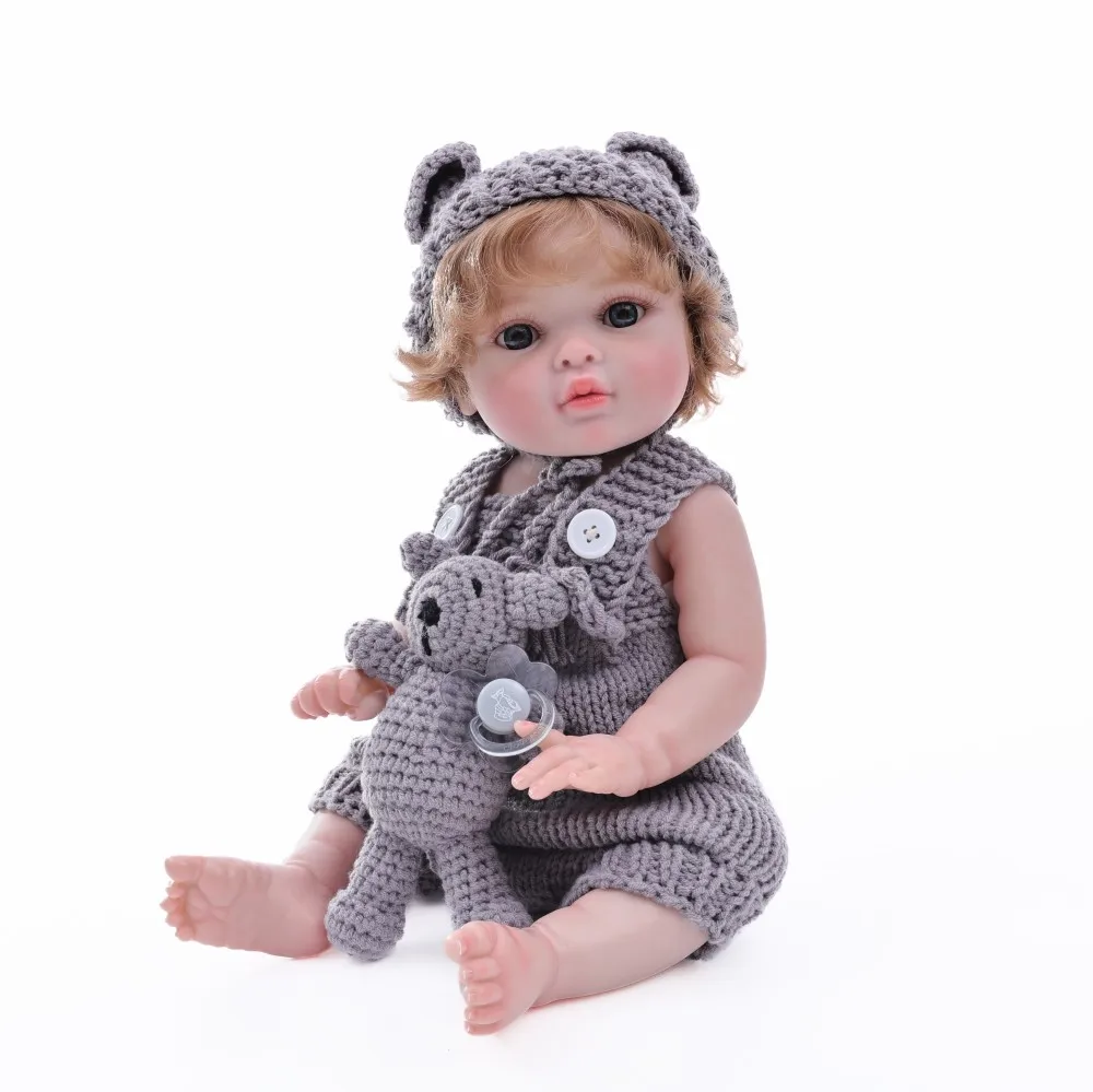 Cloveray 20-Zoll-Ganzkörper-Vinyl, realistische wiedergeborene Babypuppe, Vinylpuppe, hochwertiges Original-Sammleredition-Spielzeug, Geschenk für Kinder