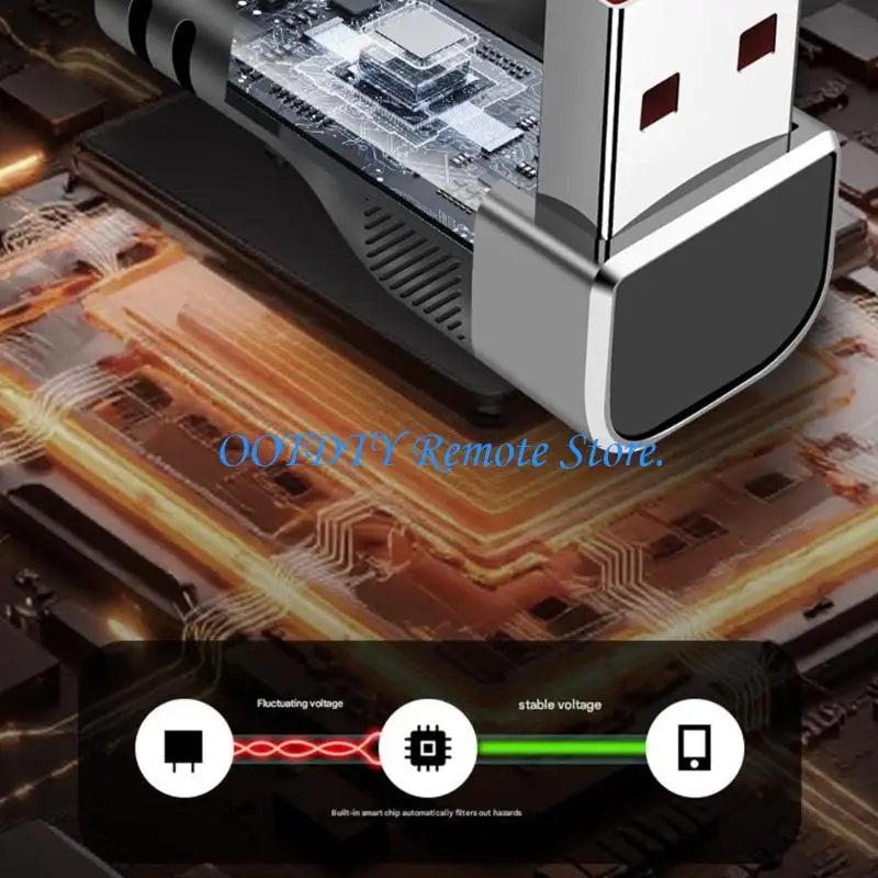  Flexible 90 Degree Angled Data Cord USB Spring Coiled Charging Cable Line with PVC Metal Construction 35cm-150cm