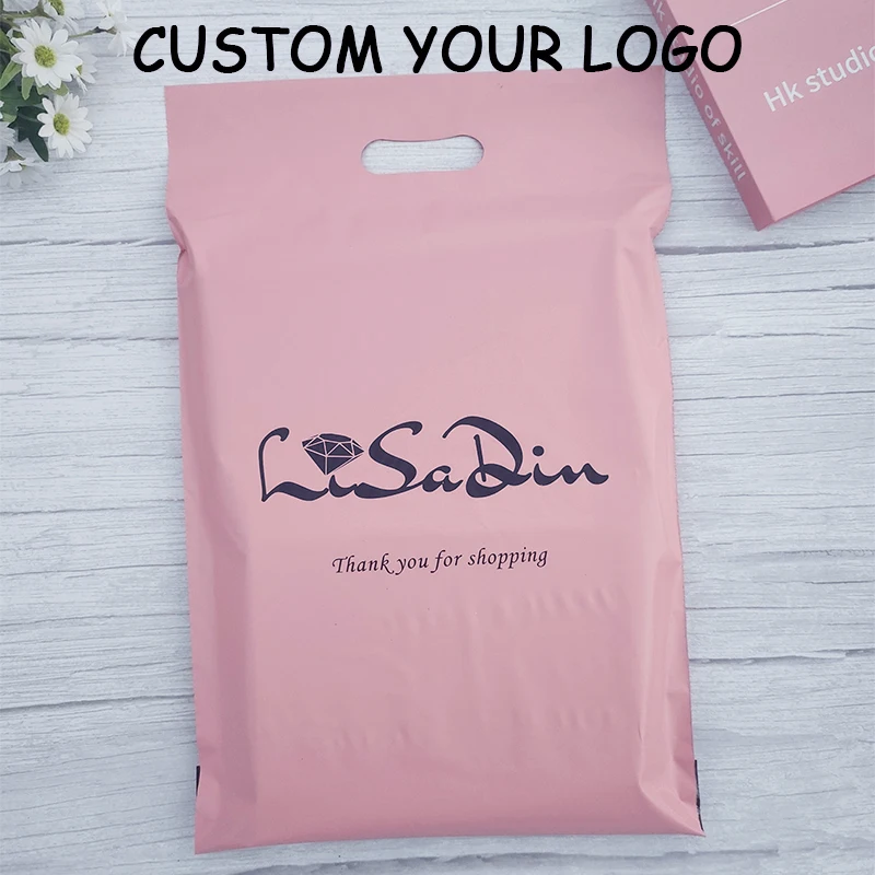 Pink Poly mailers envelopes with logo printed  Post bags for small business  Mailing Bags Postal Mailing Bags shipping envelopes