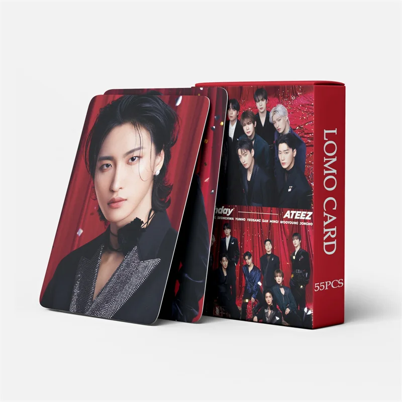 55pcs/set ATEEZ Boy Group Album BIRTHDAY LOMO Card Hongjoong Seonghwa Yunho Yeosang Girl Collection Gift Postcard Photo Card