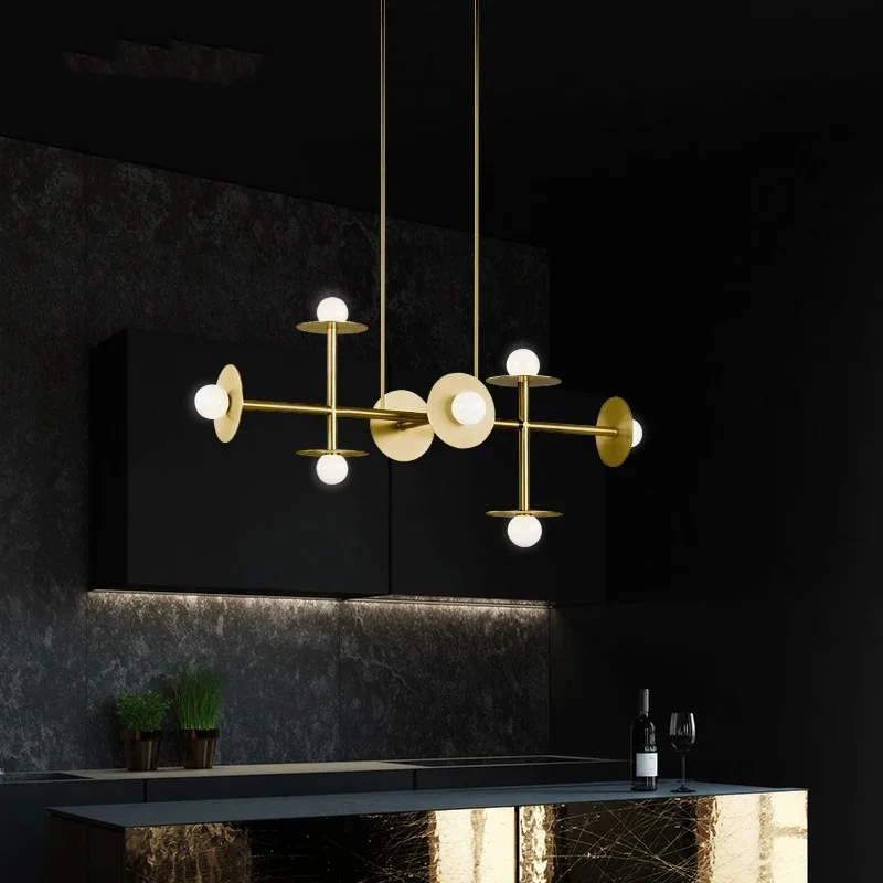 Modern Minimalist LED Ceiling Chandelier Glass Ball Black Gold Pendant Lights for Bedroom Dinning Home Decor Lamp Design Fixture