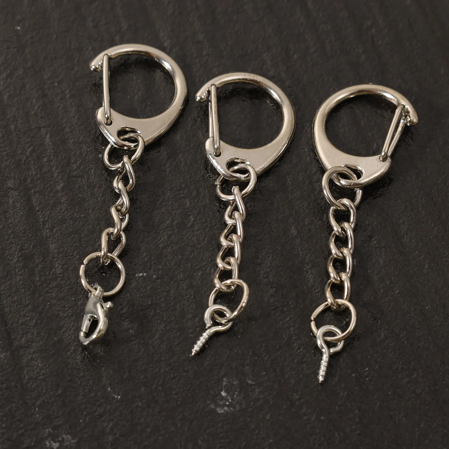 D Shaped Lobster Clasp Metal Key Ring Keychains