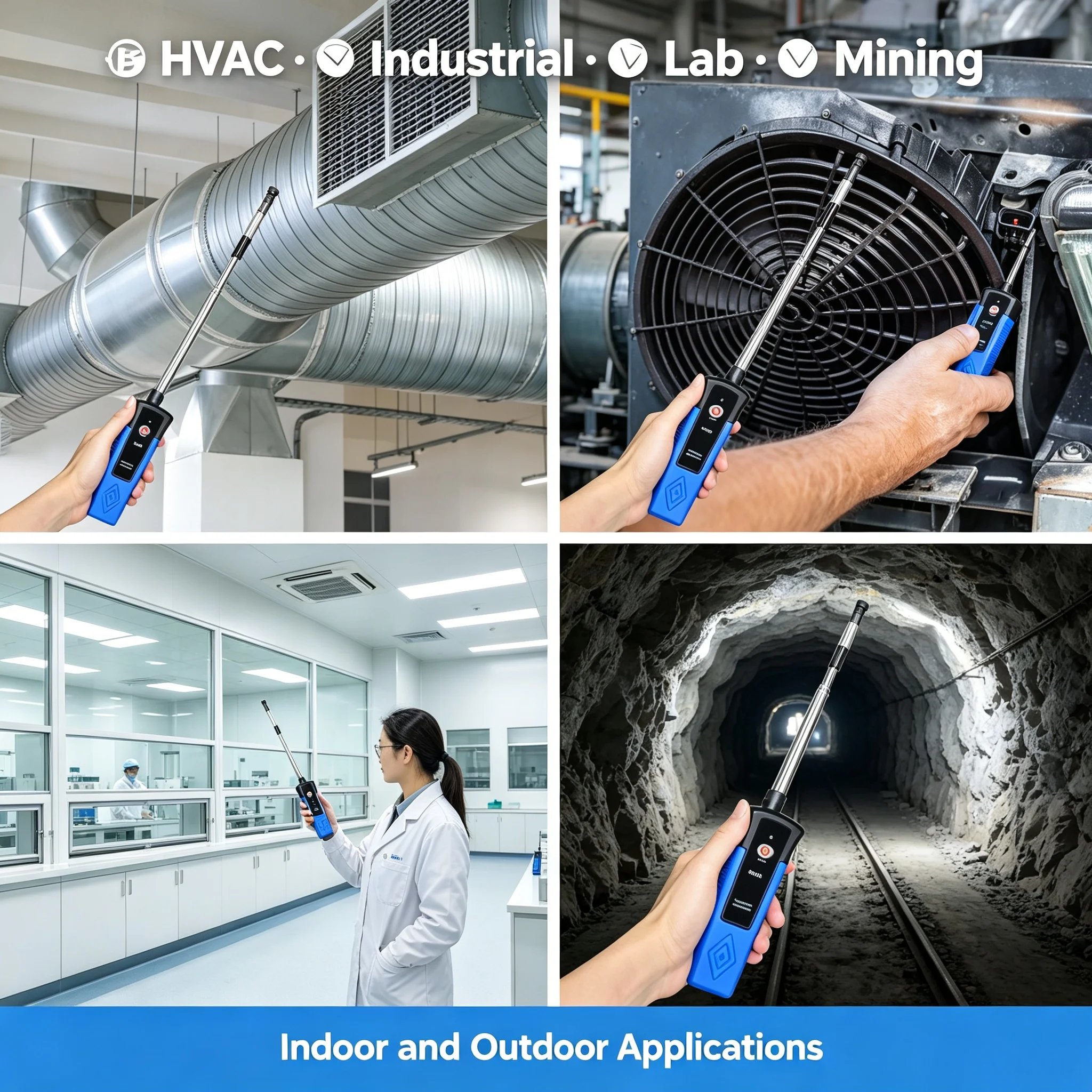 HoldPeak 9100A Hot Wire Anemometer 0.3-40m/s Telescopic Multi-Angle Probe Bluetooth APP Data Logging CFM/CMM for HVAC