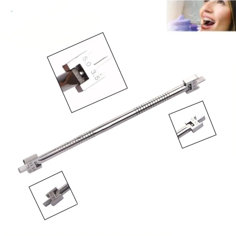 LYZDENT Dental Bracket Gauge Locator Double Scale Orthodontic Brackets Positioner Instruments Size 3.5-5 Dentistry Materials