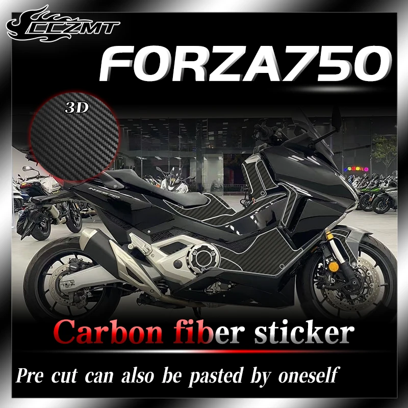 For Honda FORZA750 Forza 750 3D carbon fiber protective sticker Fuel tank sticker Decoration scratch resistant sticker