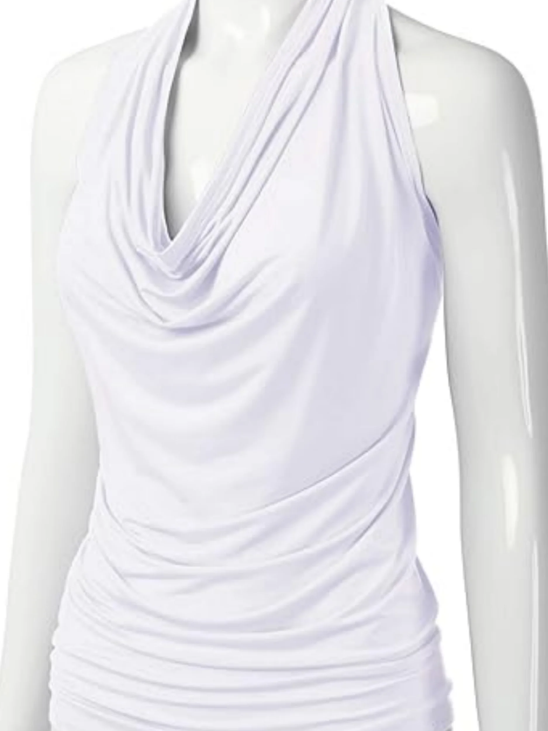 

Новый стильный модный женский повседневный однотонный топ с лямкой на шее, жилет больших размеров