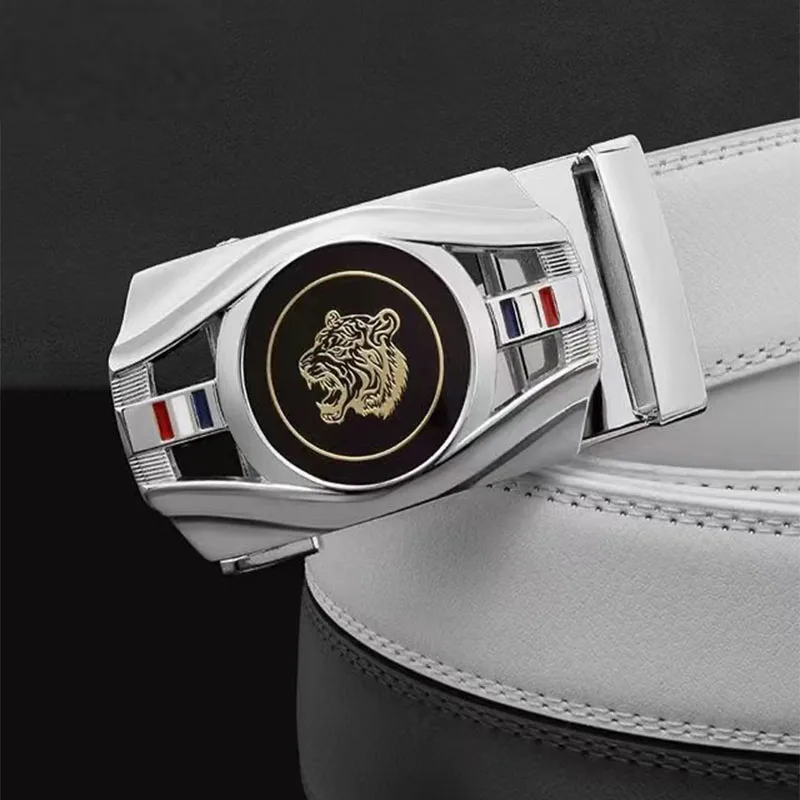 

2022 Golf Belt Tiger Head Belt Men's Leather Automatic Buckle Formal Belt Korean Version of the Trendy Young Man's Suit Pants