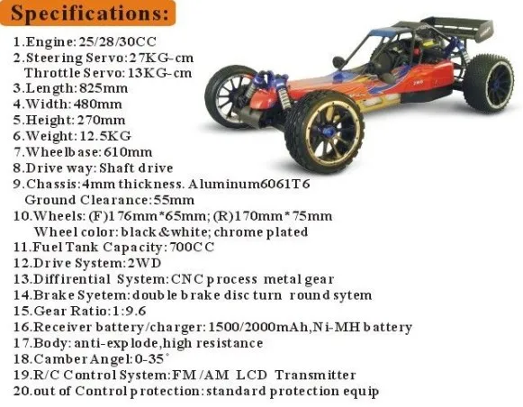 2016 rc 30cc gasoline  hsp buggy with 4wd powered ready to run