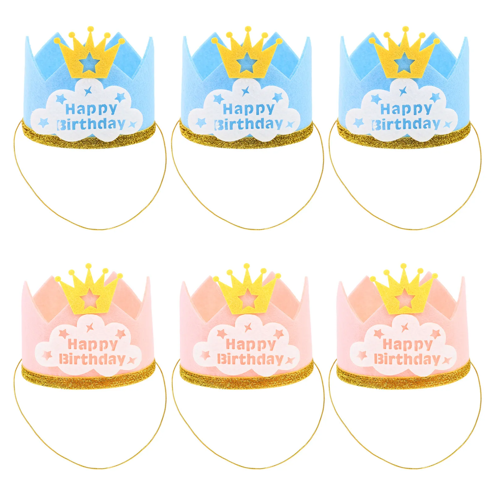 

6 шт. праздничных колпаков для дня рождения, очаровательные короны, аксессуары для вечеринок, красочные декоративные колпаки для празднования дня рождения