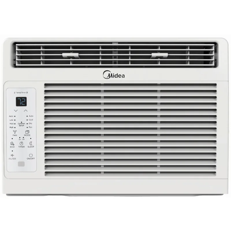 Aire acondicionado de ventana Midea de 5.000 BTU, 150 pies cuadrados. Pie, blanco, nuevo