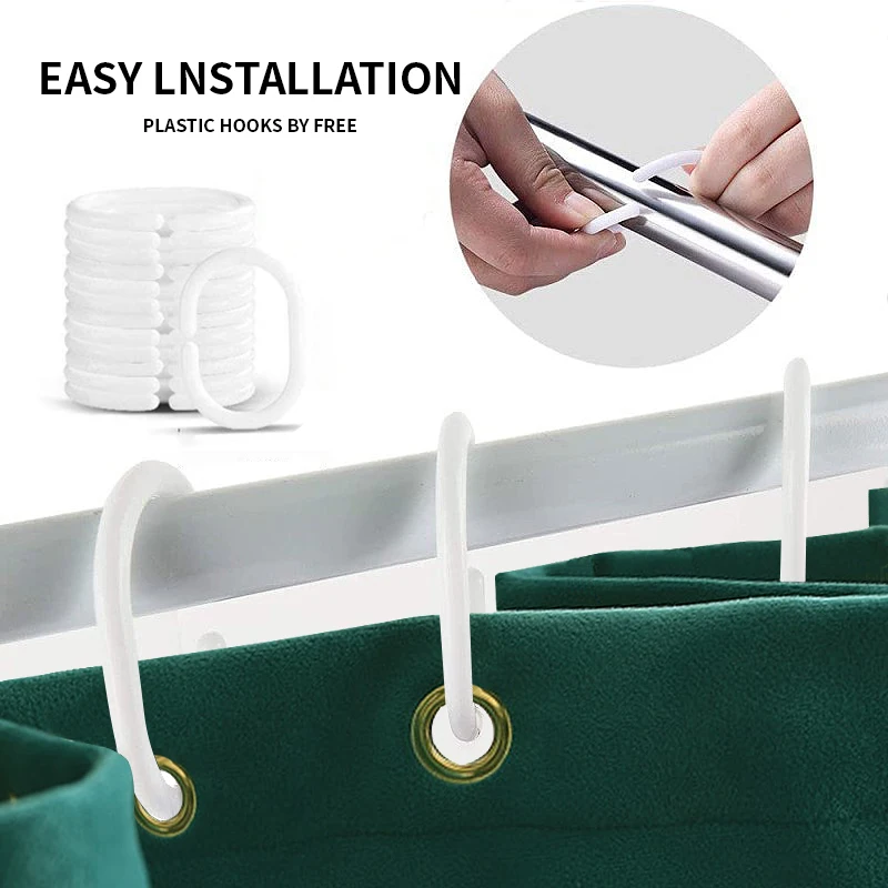 Waterproof Bathroom Curtain Nordic Velvet Shower Curtain with Hooks Mildewproof Bathtub Partition Curtains Shower Curtains