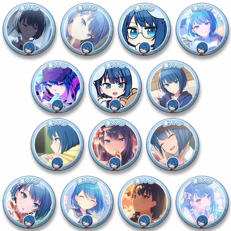 

Kawaii Cartoon Kiritani Haruka Meme Button Pin Game PJSK Round Brooches for Backpack Jewelry Accessory Customize Snap-in Badges