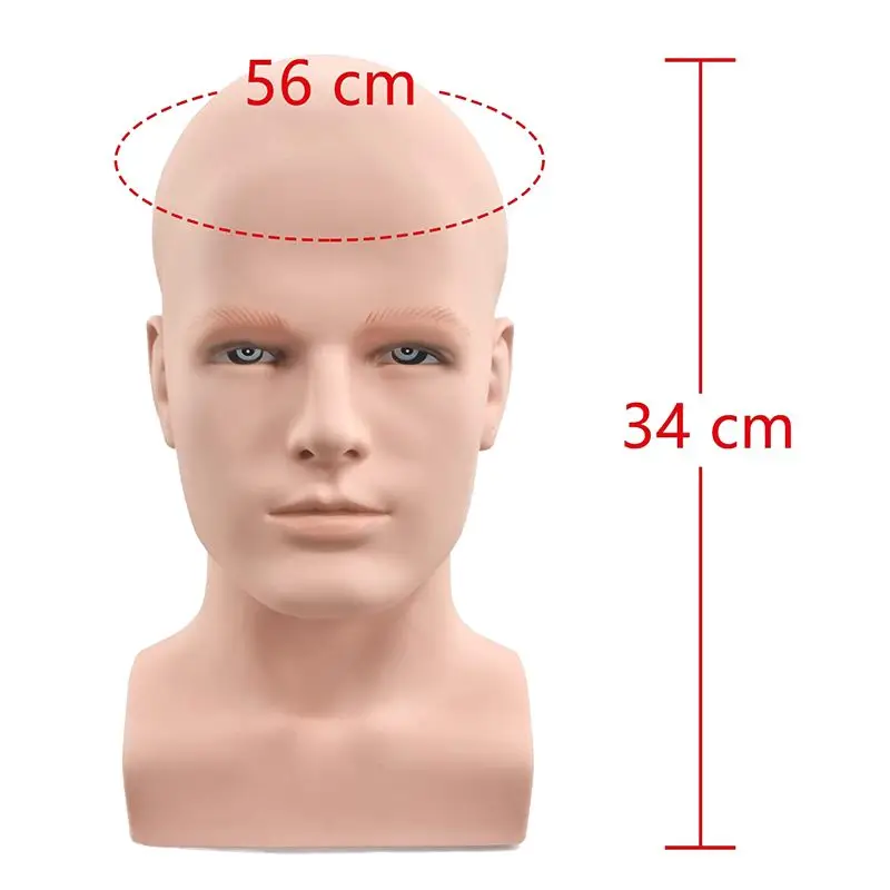 

KSOL Male Mannequin Head Professional Manikin Head for Display Wigs Hats Headphone Display Stand (Matte Black)