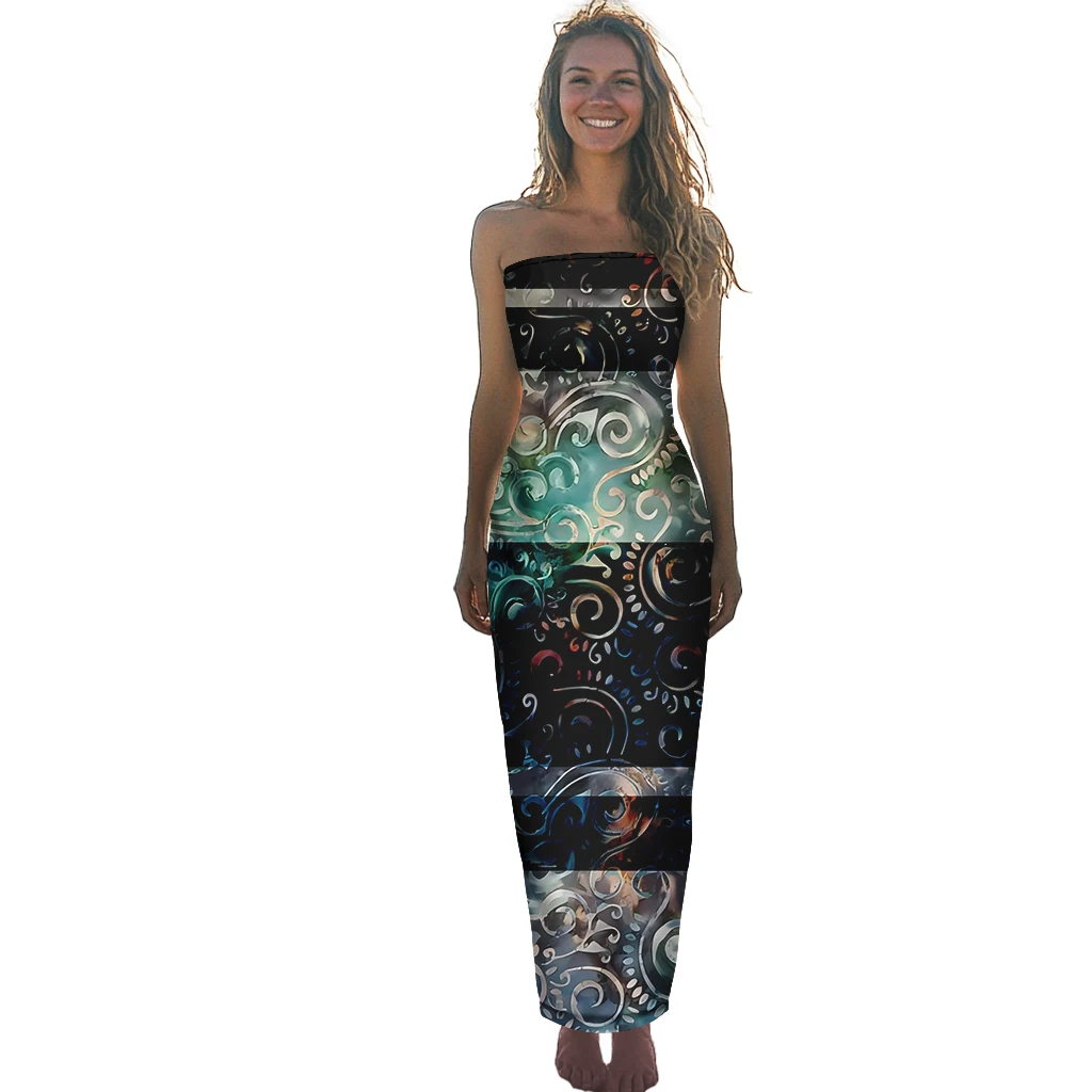 

Индивидуальные по запросу Самоанский полинезийский этнический дизайн с принтом, женские макси-юбки большого размера, гавайский остров, женское повседневное платье-труба