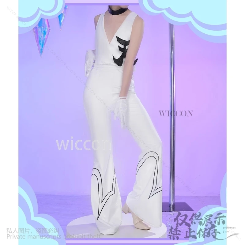 Angel Brother Jirai Kei أنيمي جديد اللباس الداخلي والتخزين مع Garterbelt تأثيري مخصص رائجة البيع اللاتكس Catsuit أسود أبيض الباروكات