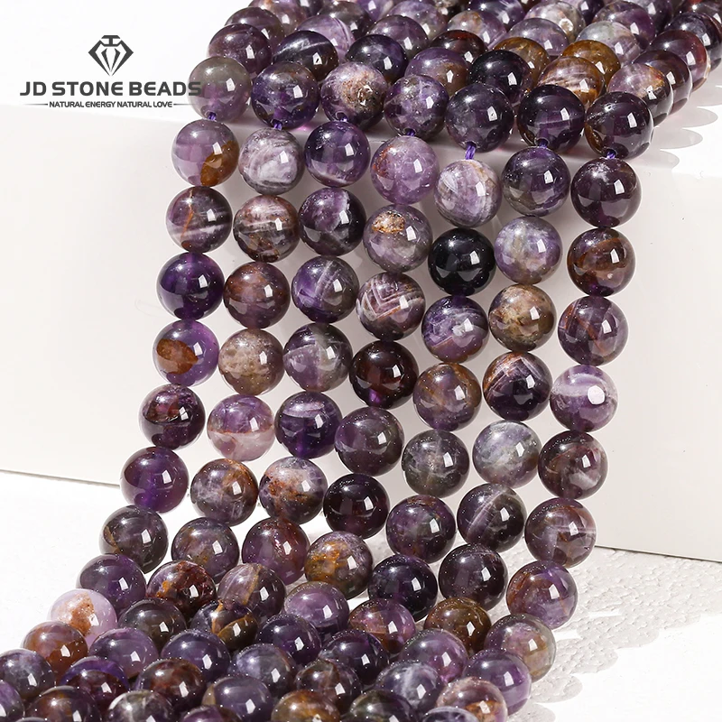 Wholesale 6 8 10mm Natural Ghost Amethyst Beads Round Loose Spacer Crystal For Jewelry Making Diy Necklace Bracelet Accessory