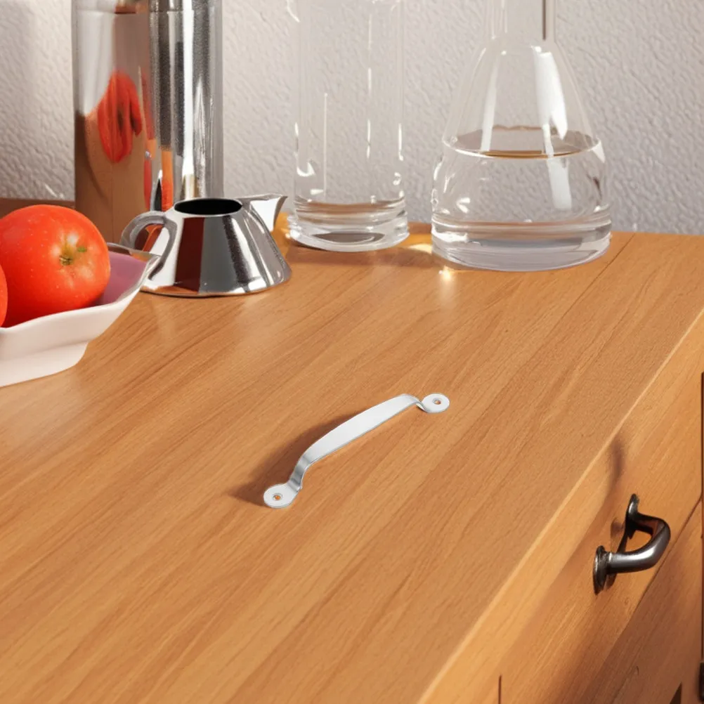 4Pcs Stainless Steel Furniture Handles Polished Smooth Cabinet Drawer Pulls Easy Install for Wardrobe Kitchen Cupboard Hardware