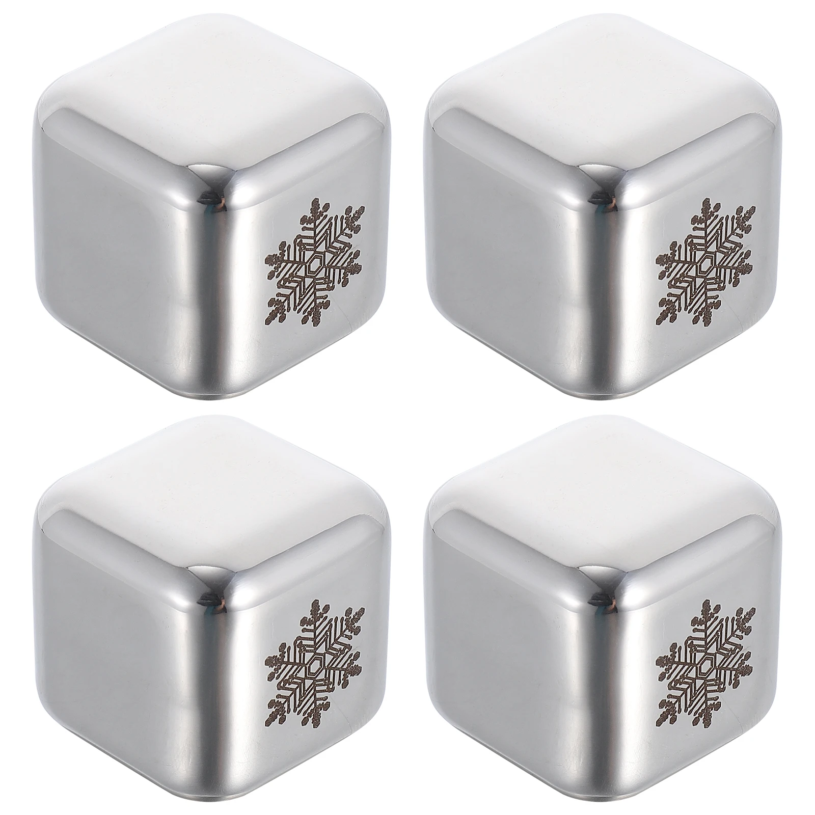 

1 set Reusable Stainless Steel Ice Cubes Cooling Stones for Whiskey Beer Home Office Bar Cafe Easy Clean Not Rust Break