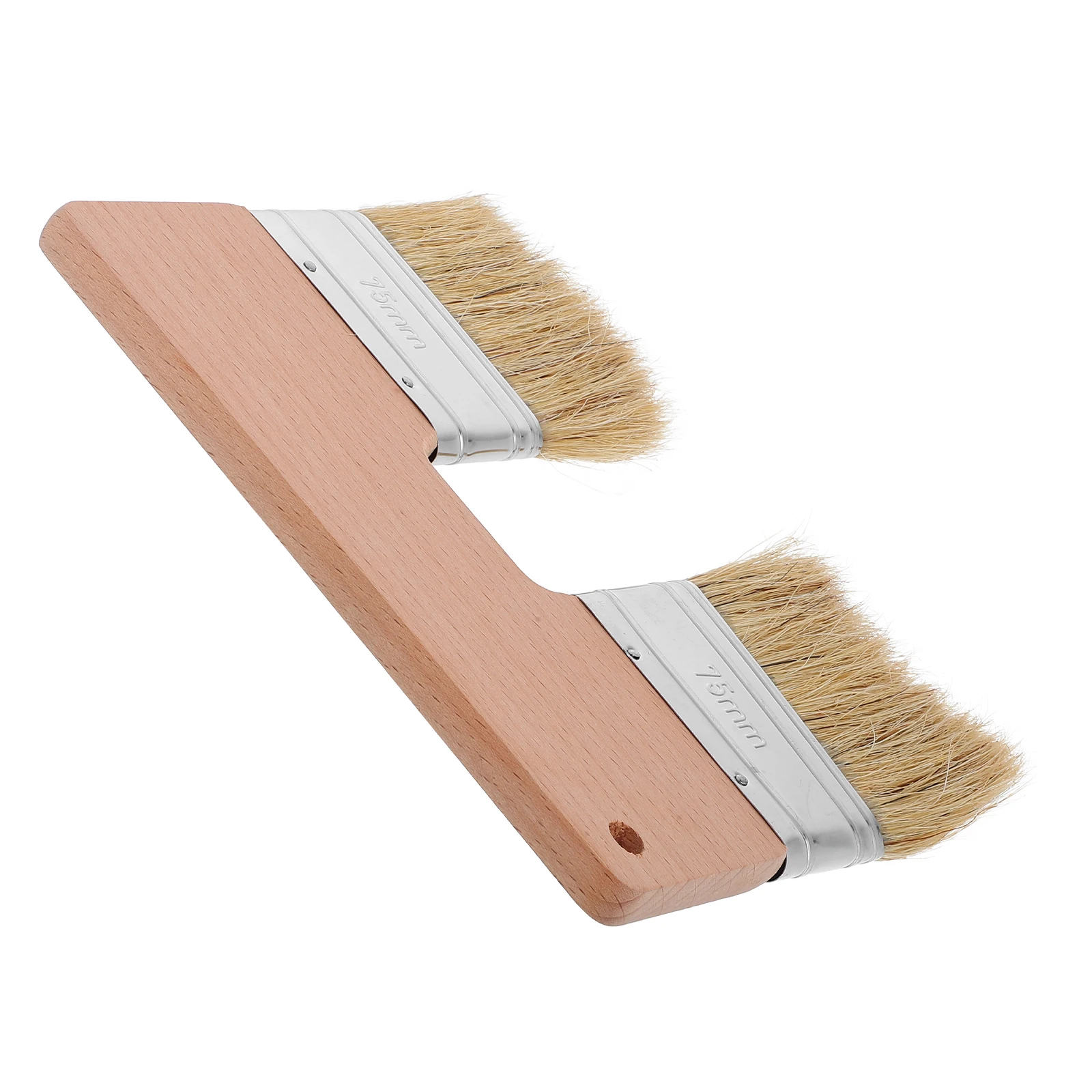 

Oil Painting Supplies Double Sided Bristle Paintbrush Khaki Wood Artist Natural Pig Flat Dual Head Art Projects Tools