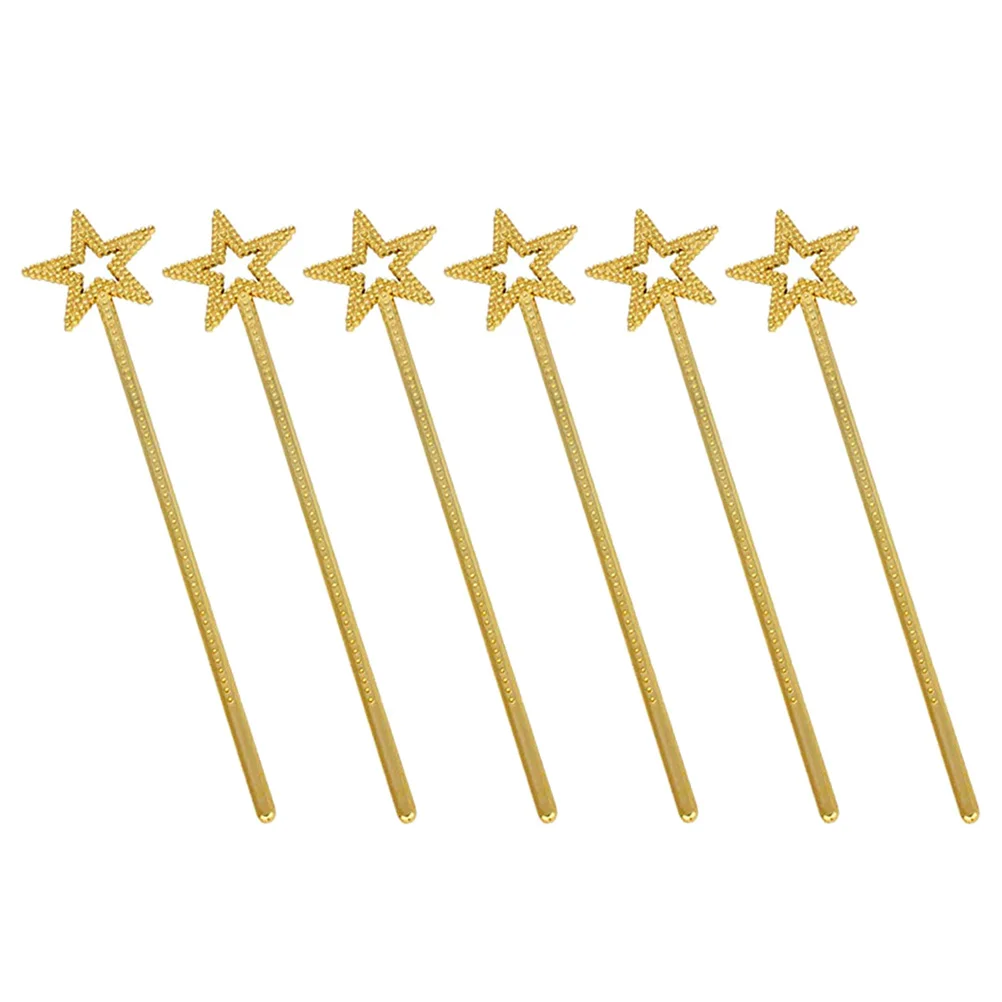 

6 Pcs Pentagram Fairy Wand Gold s Wands Star for Girls