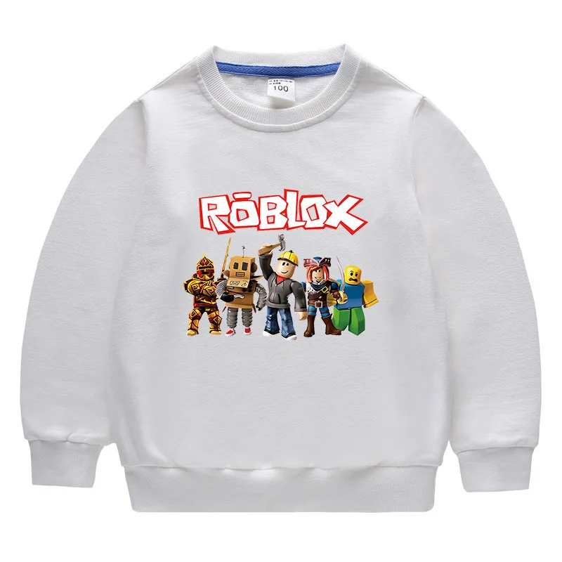 ROBLOX Pakaian Anak-anak Kecil dan Menengah Baru Musim Semi Musim Gugur Hoodie Leher Bulat Atasan Bayi Katun Lengan Panjang Anak untuk Pria Wanita