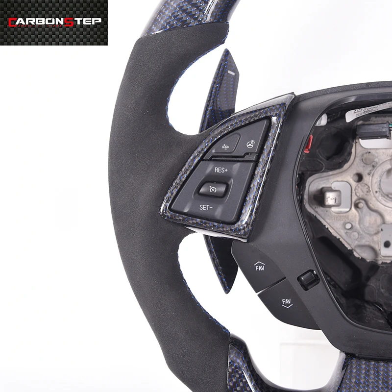 LED Racing Shift Light Carbon Fiber Custom Steering Wheels for Corvette C7 Z06 2014-2019