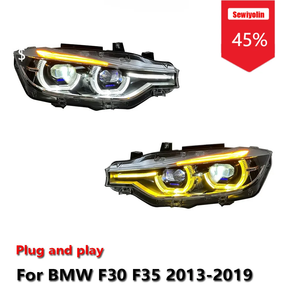 

Sewiyolin Car LED Headlight Assemblies For BMW F30 F35 2013-2019 Dual-Color Fog DRL Brake Turn Signal Lamp Plug and Play