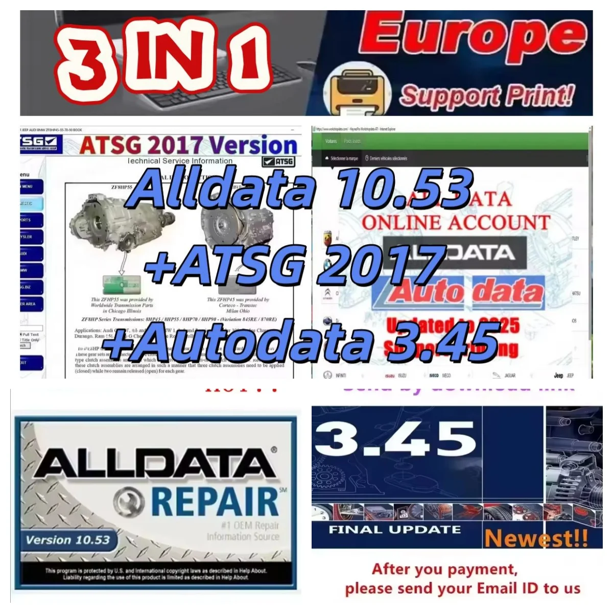 Best 2024 ! New Alldata Repair Software 10.53 All Data Automotive Tech Latest Offline Software Autodata 3.45 ATSG 2017 Send Link