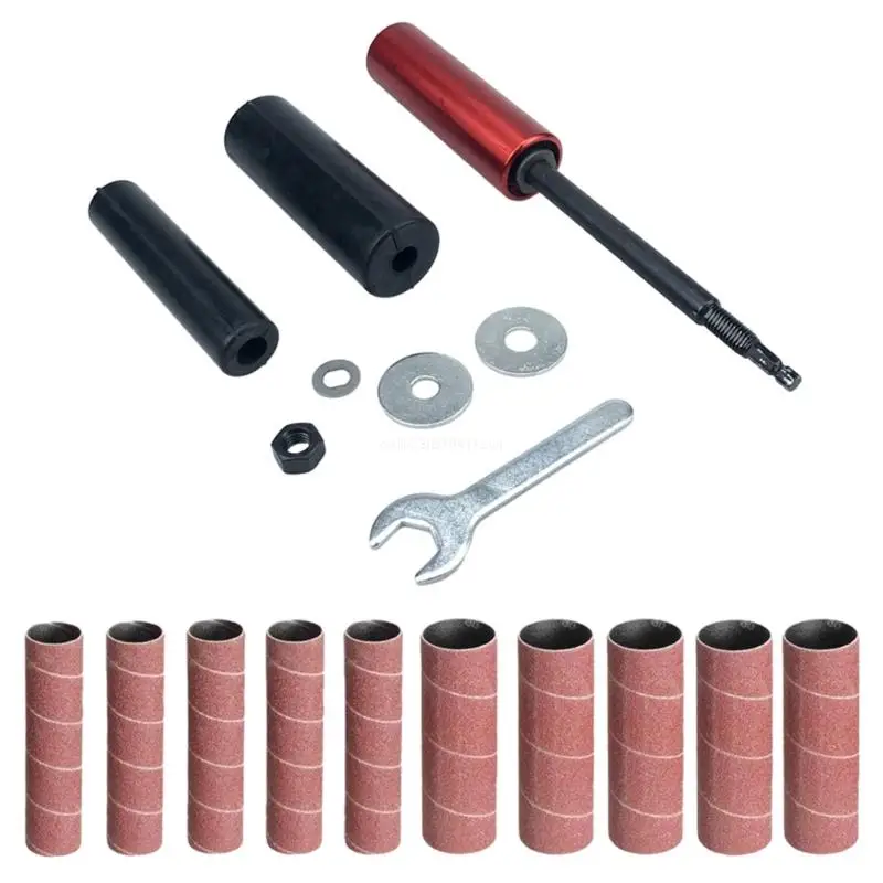 

Sanding Drum and Sleeves Set for Drill, 4.5inch Long,120 Grit for Woodworking Drill Rotary Abrasive Tools Dropship