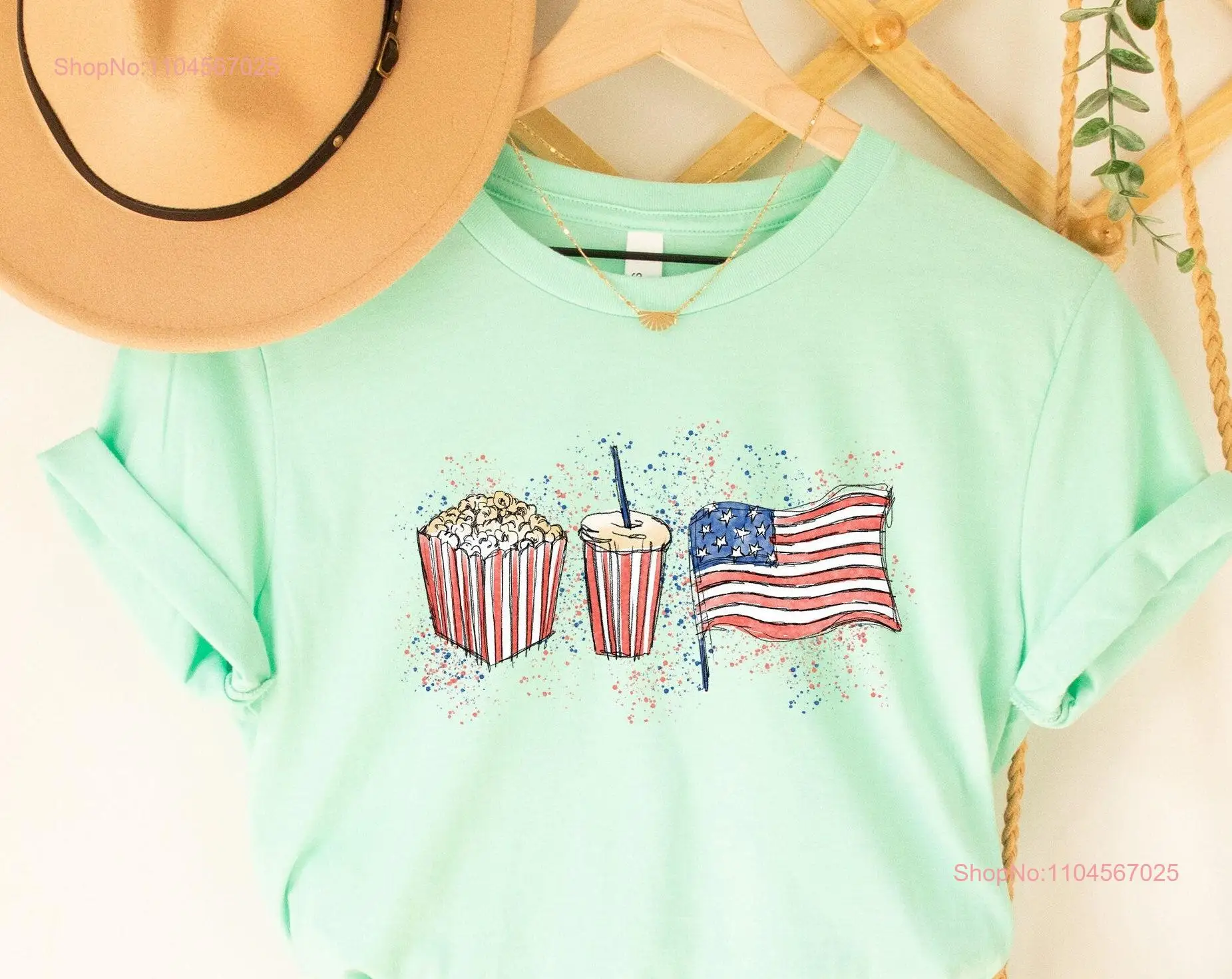 

4th Of July T Shirt USA Patriotic Independence Day For Women American Flag Red White Blue long or short sleeves