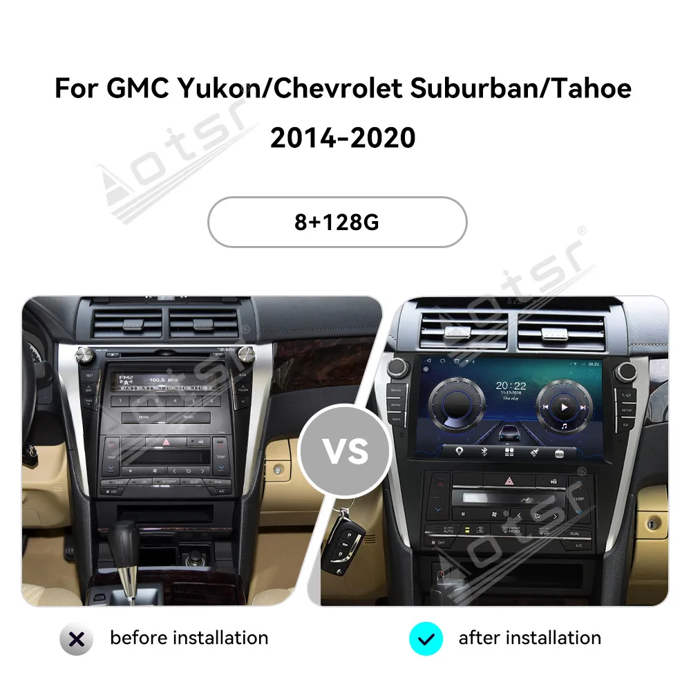 

Автомобильный радиоприемник 14,4 дюйма Android 13 CarPlay для Chevrolet GMC Yukon Suburban Tahoe 2014-2020, мультимедийный плеер с сенсорным экраном, GPS DSP