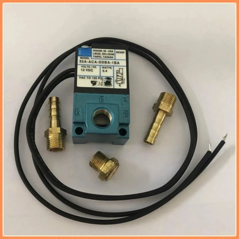 

3 Port Electronic Boost Control Solenoid Valve DC12V 35A-ACA-DDBA-1BA with 6MM Tube Fittings Brass Silencer