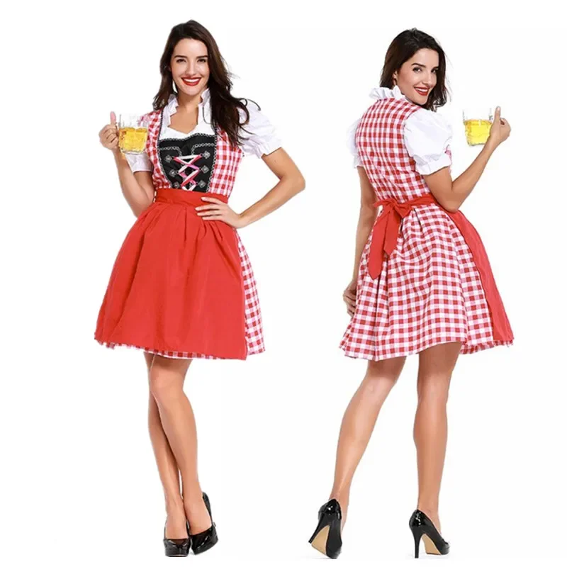 Vestido de Oktoberfest Dirndl para mujer, disfraz de chica de cerveza alemana