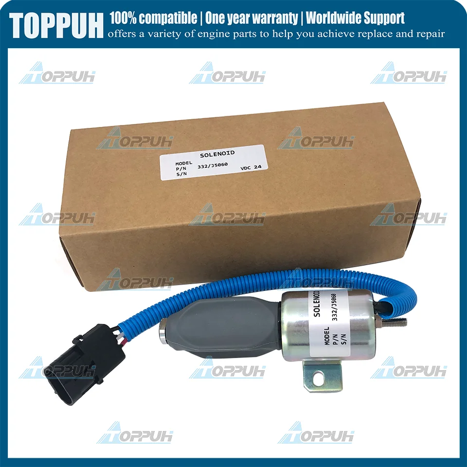 

332/J5060 24V Fuel Stop Solenoid For JCB JS130 JS160 JS180