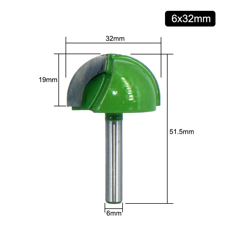 1 pz 6MM codolo fresa intaglio del legno sfera naso fresa rotonda naso Cove fresatura Router Bit raggio nucleo scatola in metallo duro integrale