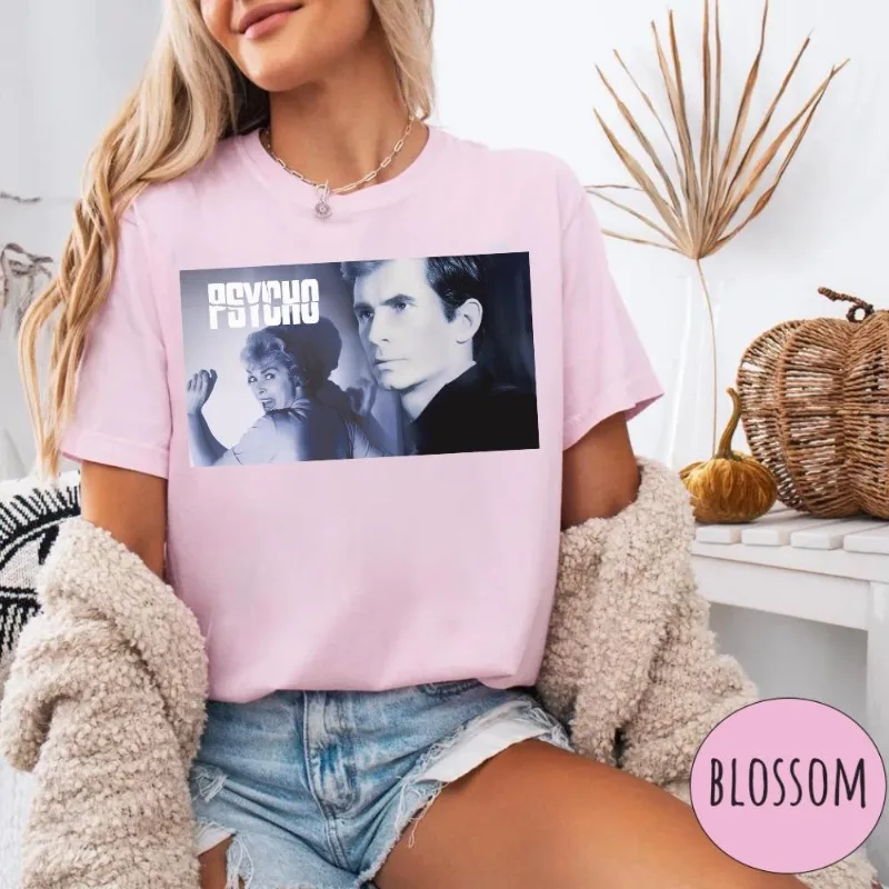 

American Retro "Psycho" (1960) Movie T-shirt, All Season Pure Cotton Casual Fashion Suitable for Both Men and Women