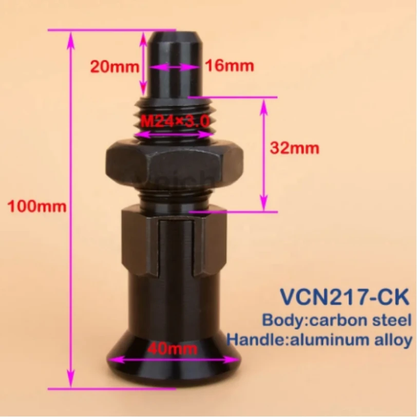 

VEICHU VCN217-CK-M24*3.0 Coarse Thread Carbon Steel Retractable Self-locking Index Bolts Indexing Plunger With Nut