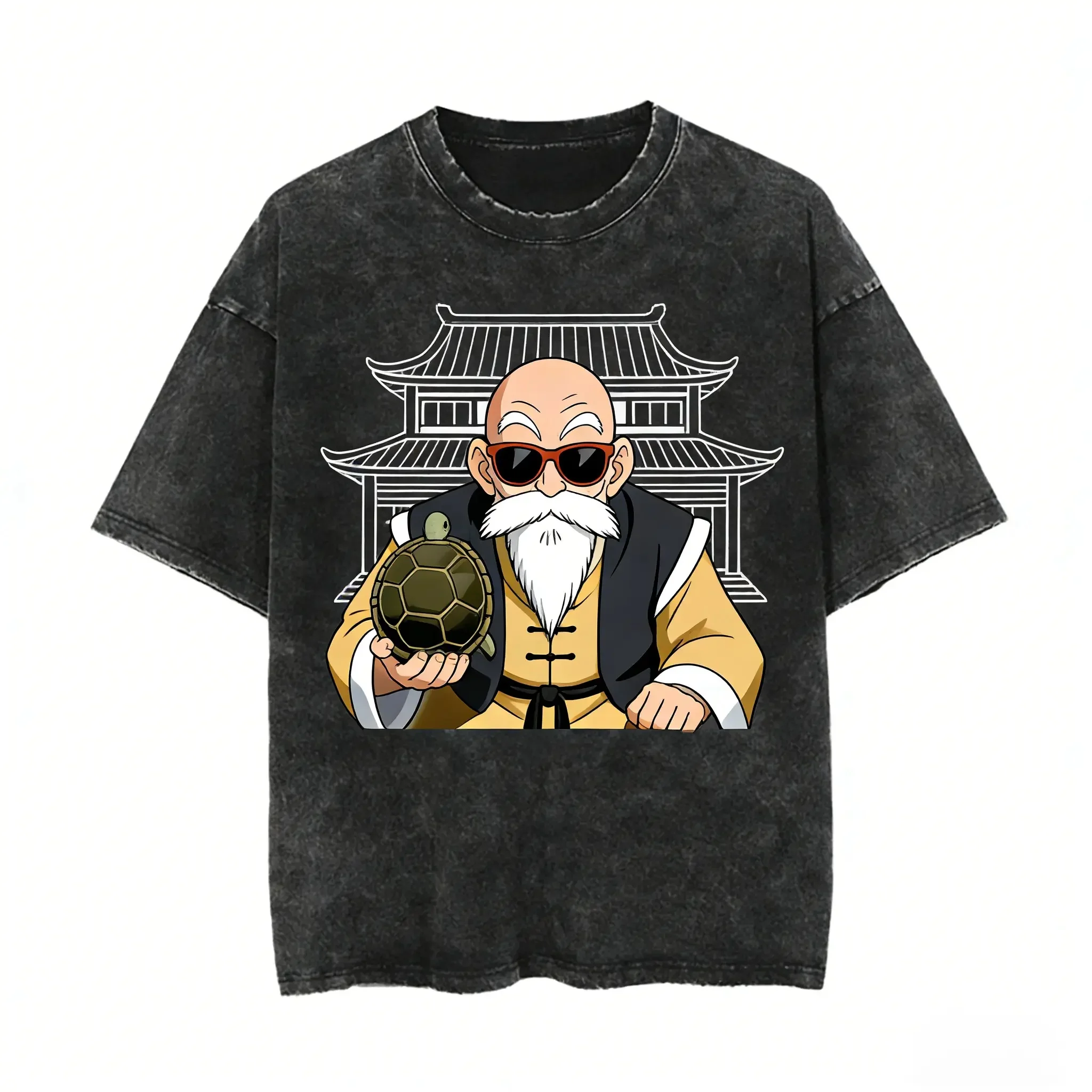 

Cool Dragon Ball Washed T Shirt Cotton Unisex Goku Vegeta Print Short Sleeve Street Fashion Tee