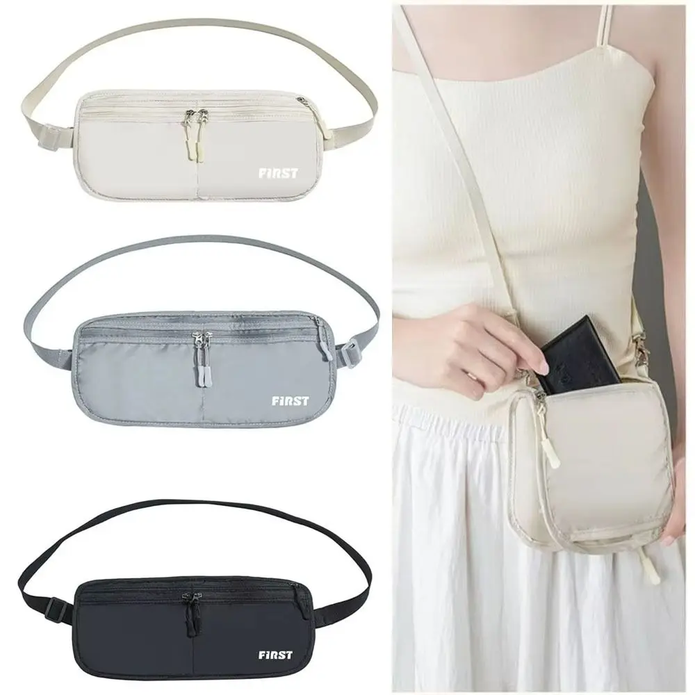 

Sweatproof Invisible Sports Waist Bag Large Capacity Zippered Men Belt Pouch Breathable Anti-theft Security Wallet for Passport