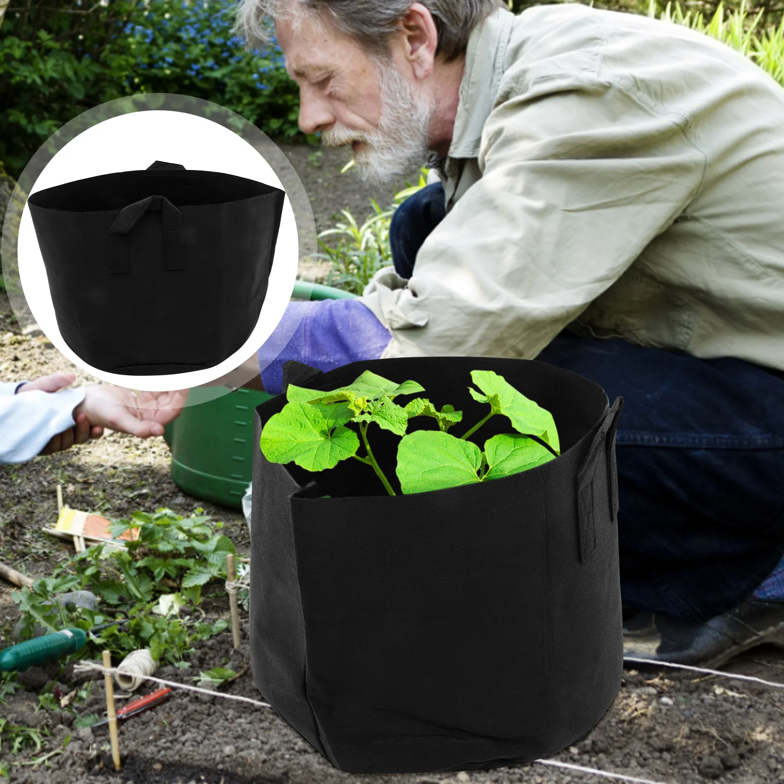 

2 Pcs Potato Planting Bags Balcony Outdoor Wear-resistant Grow Plants Nursery Non-woven Fabric Vegetable