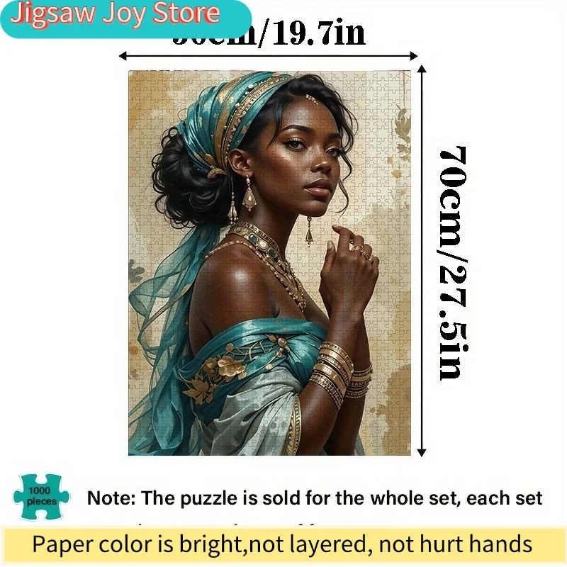 Beautiful African Women Jigsaw Puzzle - Scratch-Resistant, Advanced Skill Level, White Paper Pieces - Affordable Design for a