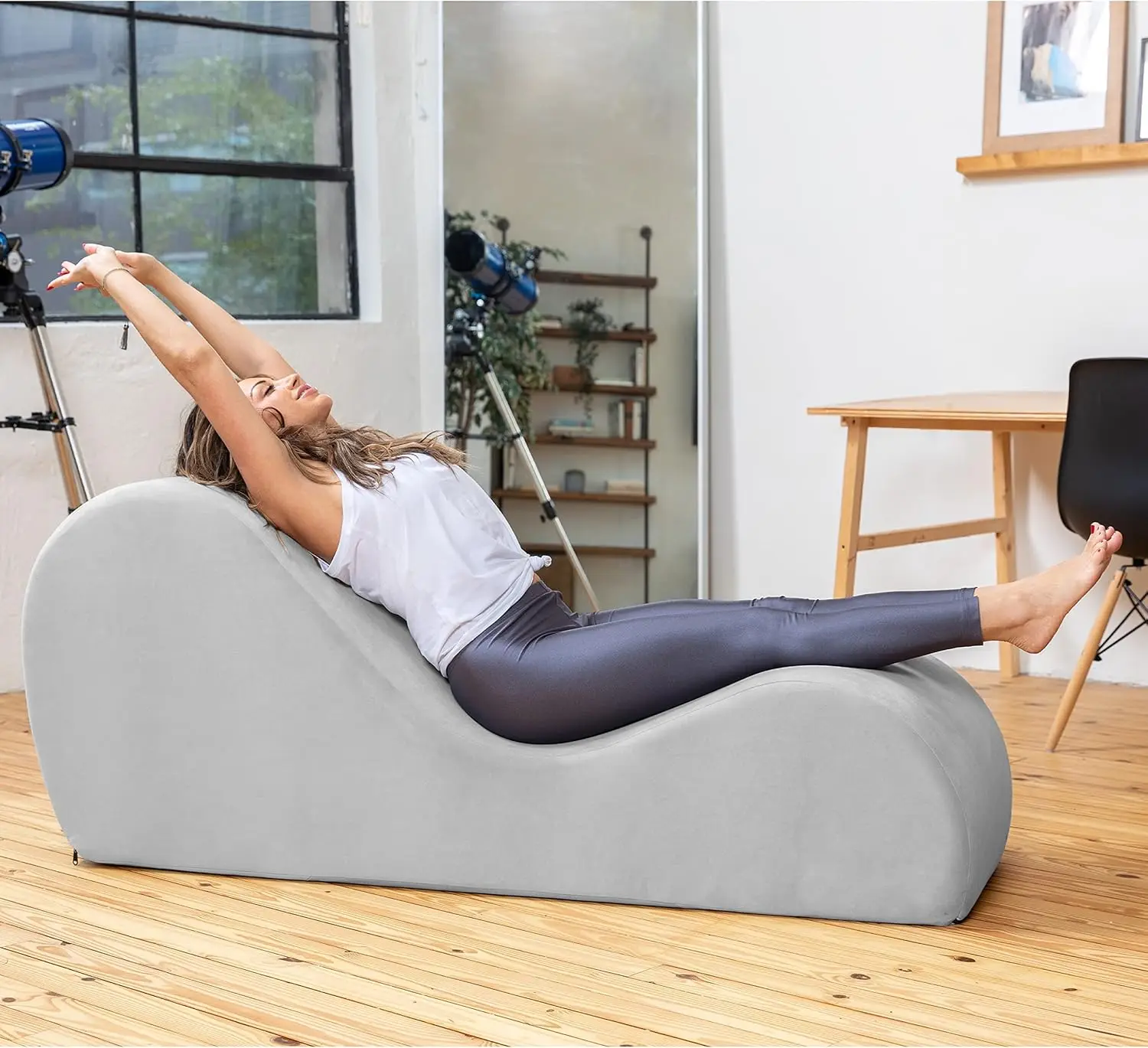 Avana Sleek Chaise Lounge for Yoga - Made in The USA - Great for Stretching, Relaxation, Exercise & More, 60D x 18W x 26H Inch