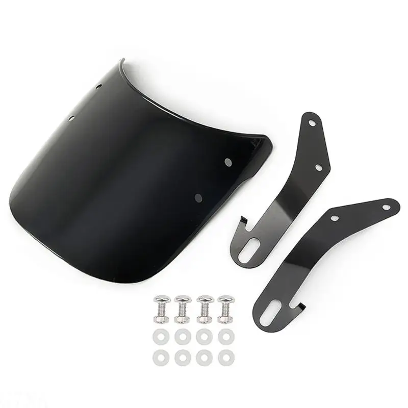 

G7NA Clear Motorcycle Headlight Protector Universal Windshield ABS Plastic Construction Optimized Aerodynamics 4-7in Fitment