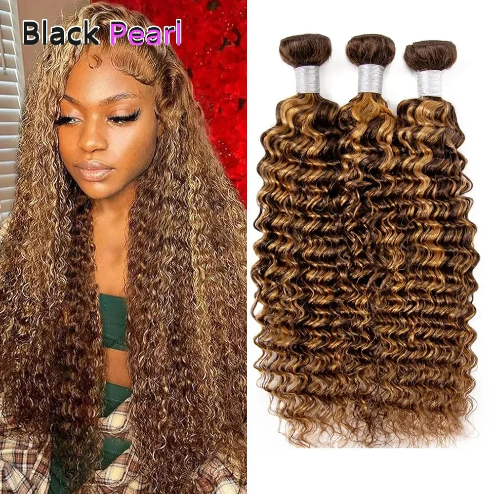 

Пучки человеческих волос медового блонда — бразильские необработанные волосы, кудрявые вьющиеся волосы — наращивание вьющихся и глубоких волн, 100% человеческие волосы