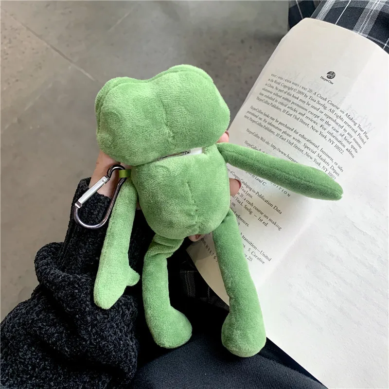 Милая плюшевая кукла-лягушка для Apple Airpods 2 1, чехол с забавным мультяшным чехлом для наушников, зарядное устройство, силиконовые чехлы для Airpods Fuzzy Capa