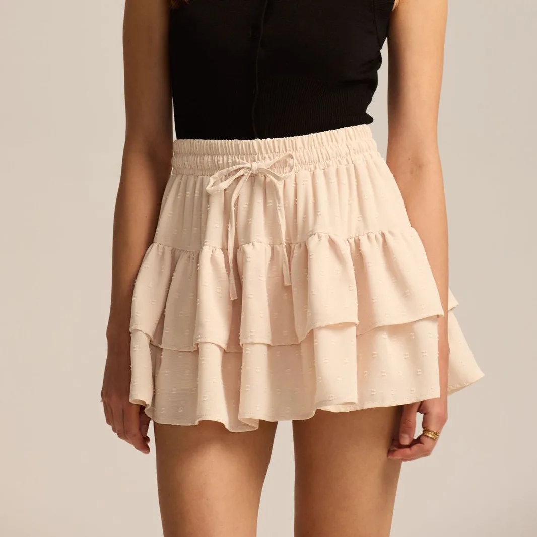 

New In 2025 Women's Summer Lace-up Skirt High Waist Short Skirts Female Fashion Sport Style Casual Skirt With Shorts