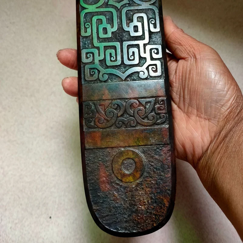 Jade Antique Xiuyan Jade Vintage Crafts Han Dynasty Jade Court Board Token Jade Gui Sacrifice Gift Ornaments