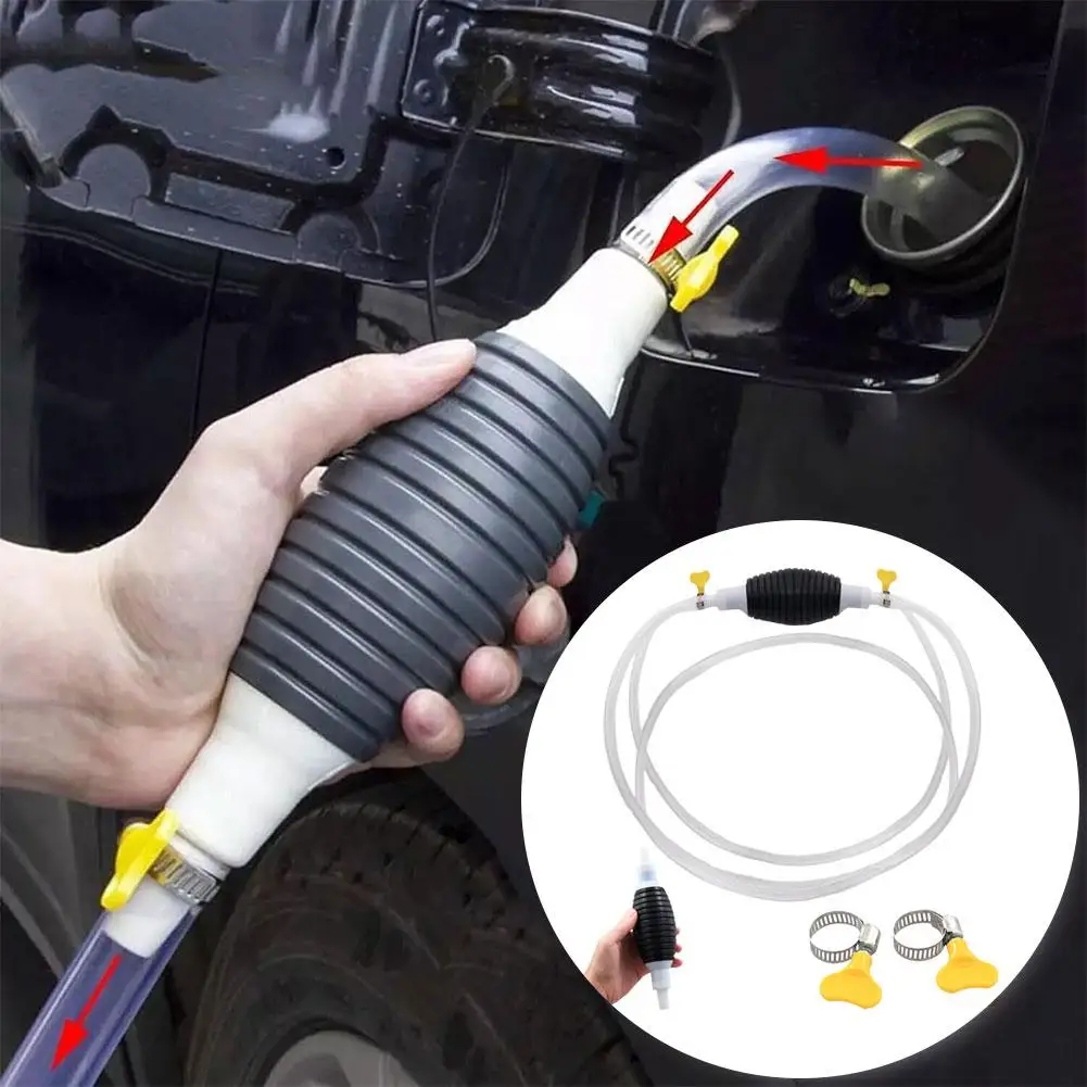 Car Oil Fluid Extractor Auto Oil Change Syringe with Hose Manual Fuel Suction & Filler Fluid Oil Change Evacuator Pump