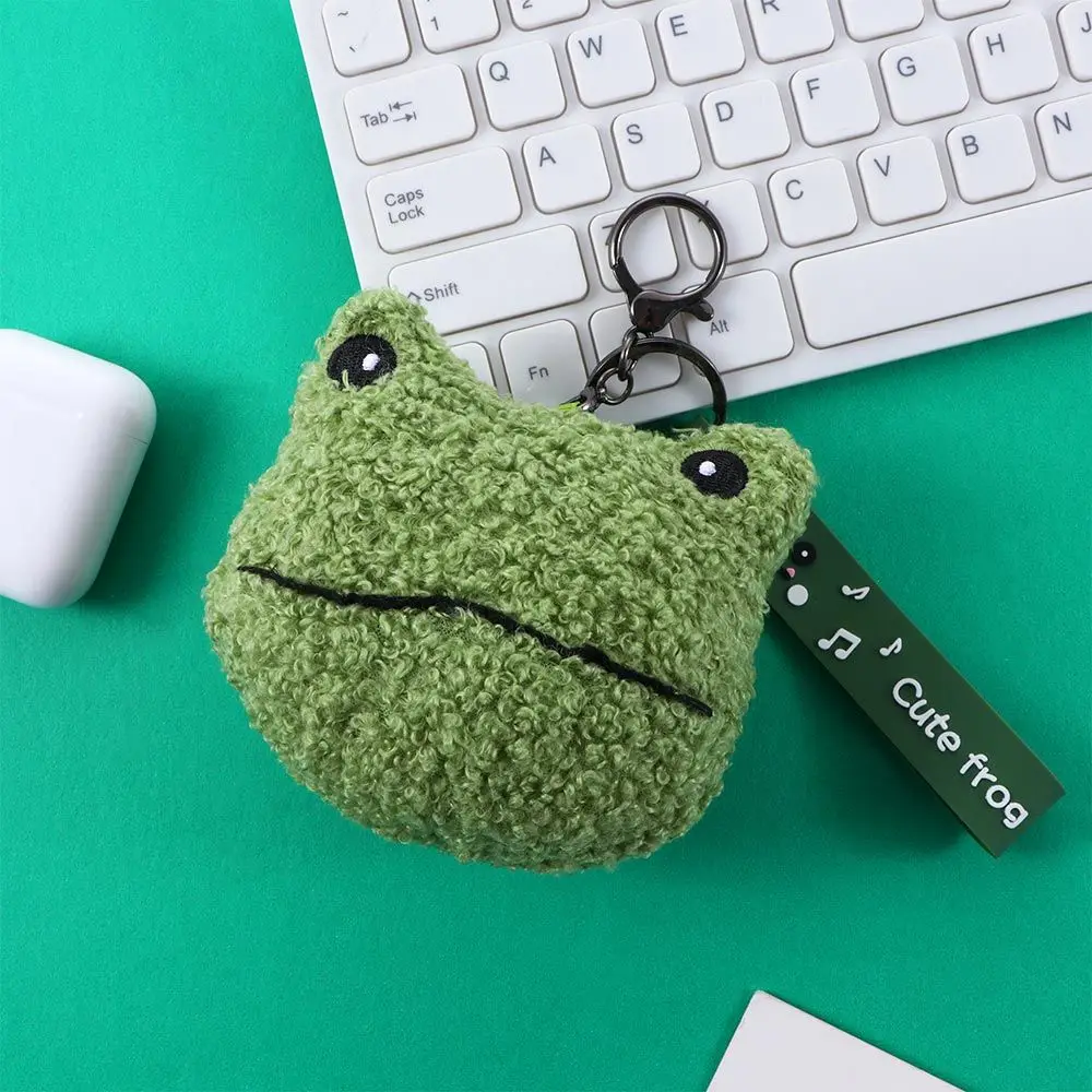 

Portable Girls Couple Gift Lanyard pendant Key Charm Frog Plush Coin Bag Keychain Mini Wallet Zipper Coin Purses