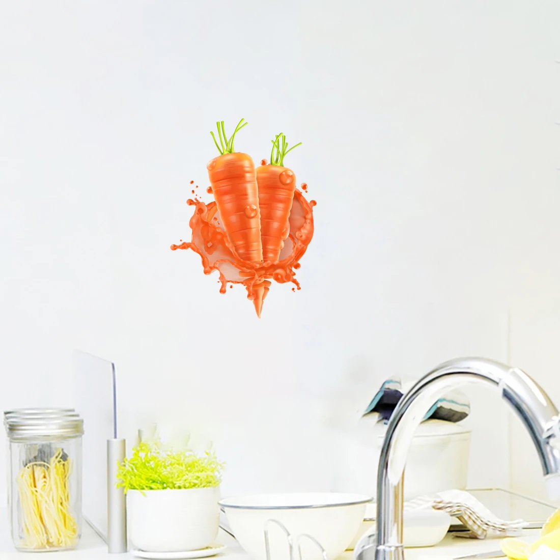 Three Ratels RR820  Fruit rendering watercolor art stickers for kitchen refrigerator self-adhesive
